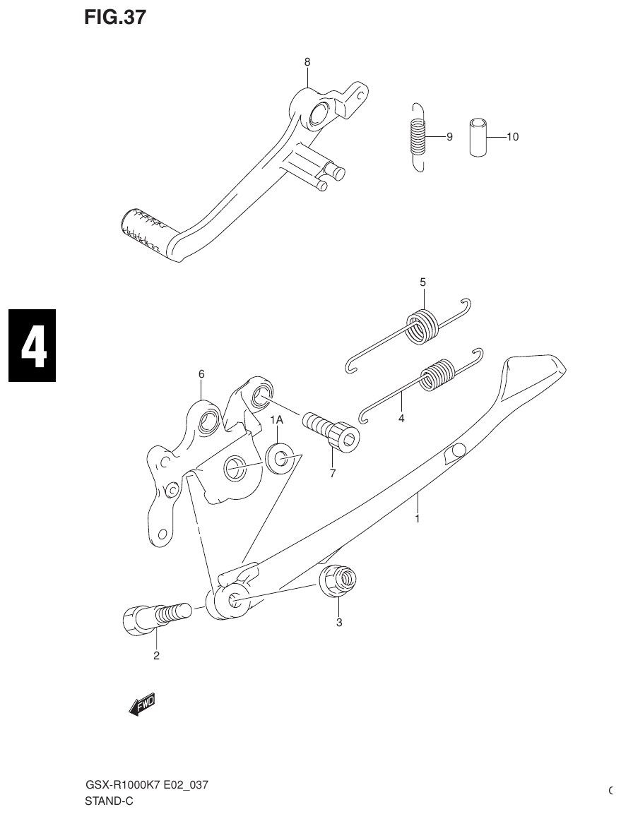 Suzuki GSX-R1000K7_K8_E2(9900B-30239-012) （F-3） STAND parts diagram