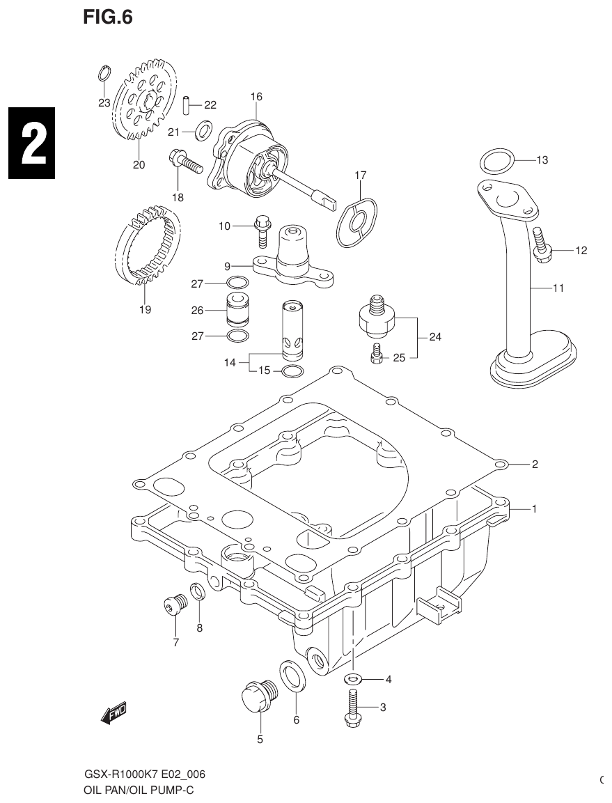 Suzuki GSX-R1000K7_K8_E2(9900B-30239-012) （B-9） OIL PAN - OIL PUMP parts diagram