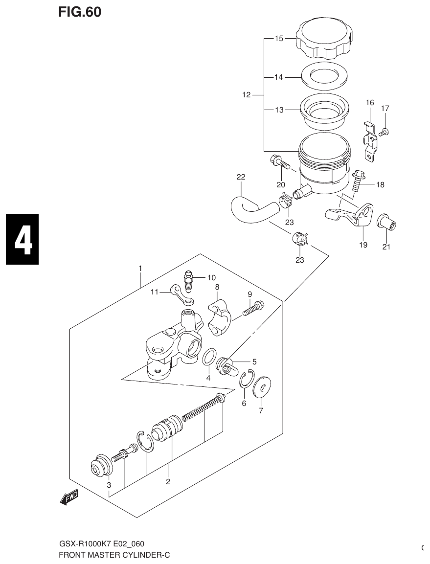 Suzuki GSX-R1000K7_K8_E2(9900B-30239-012) （I-9） FRONT MASTER CYLINDER parts diagram