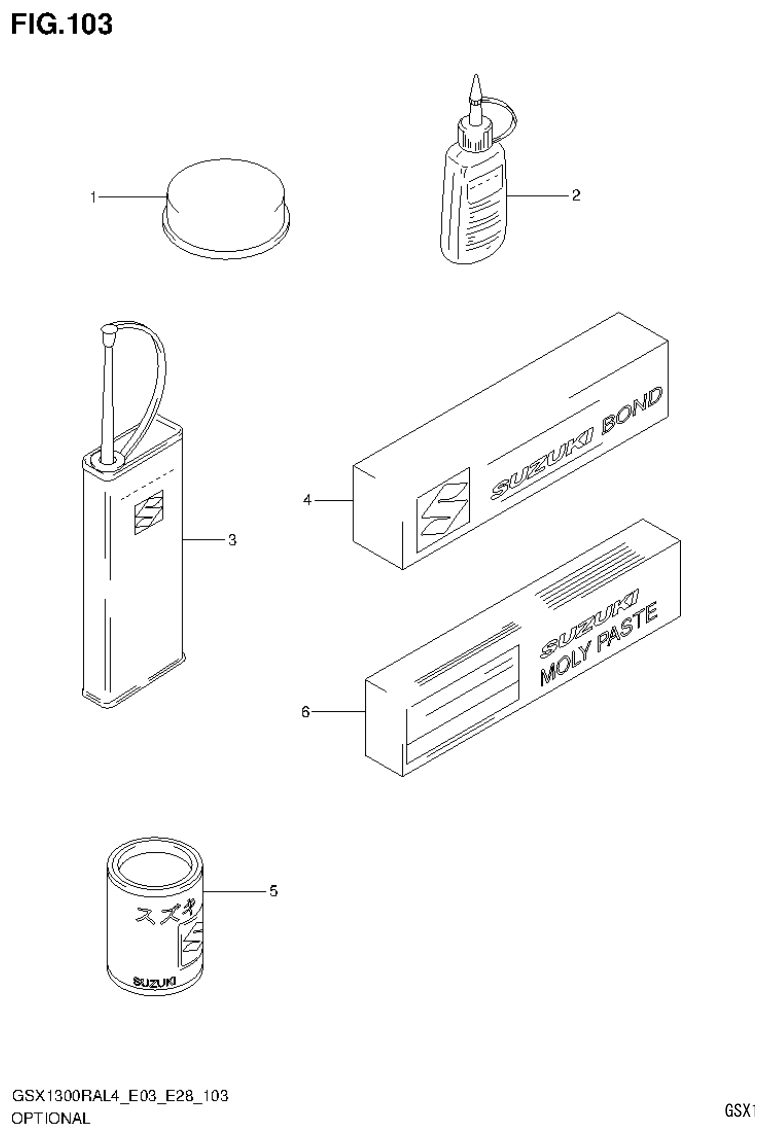 Suzuki GSX1300RAL4_E03_E28(9900B-30900) OPTIONAL parts diagram