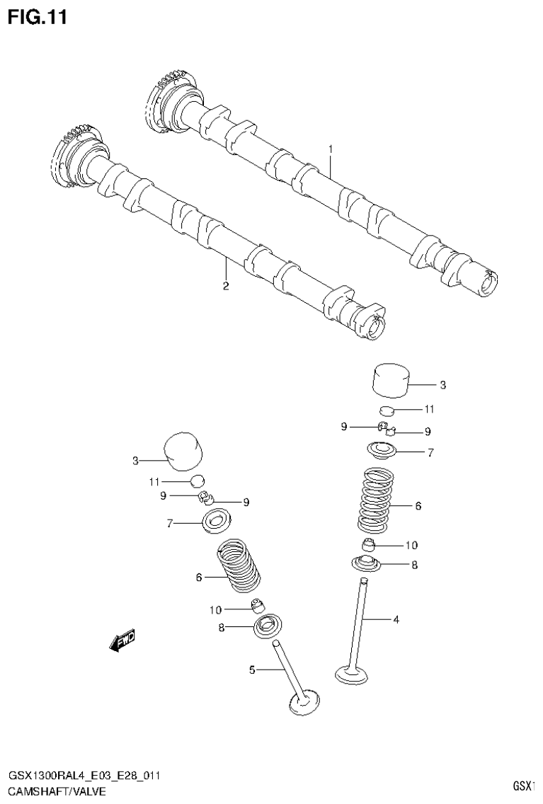 Suzuki GSX1300RAL4_E03_E28(9900B-30900) CAMSHAFT/VALVE parts diagram