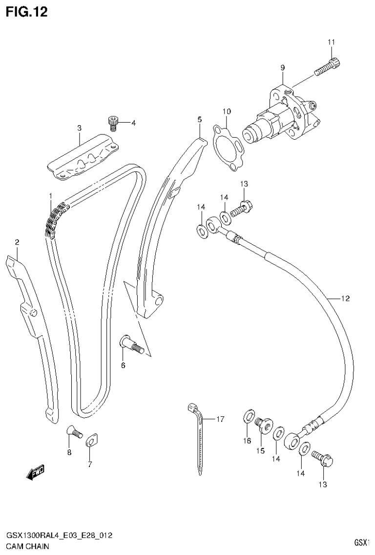 Suzuki GSX1300RAL4_E03_E28(9900B-30900) CAM CHAIN parts diagram