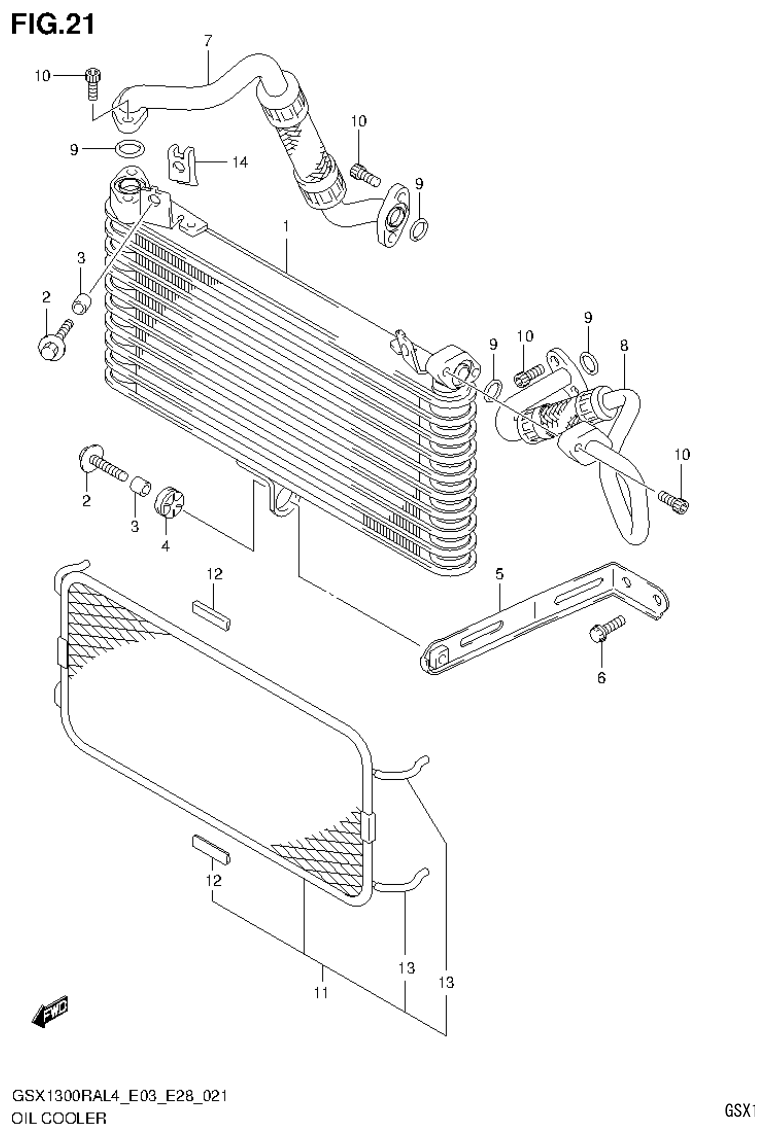 Suzuki GSX1300RAL4_E03_E28(9900B-30900) OIL COOLER parts diagram