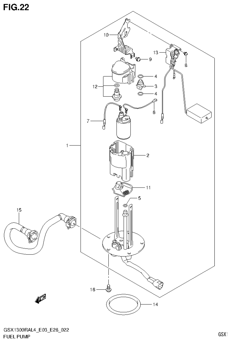 Suzuki GSX1300RAL4_E03_E28(9900B-30900) FUEL PUMP parts diagram
