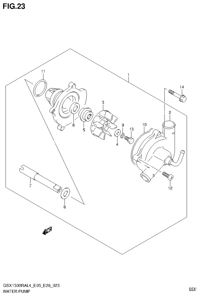 Suzuki GSX1300RAL4_E03_E28(9900B-30900) WATER PUMP parts diagram
