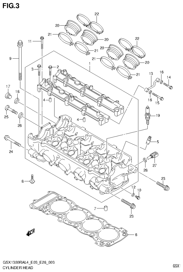 Suzuki GSX1300RAL4_E03_E28(9900B-30900) CYLINDER HEAD parts diagram