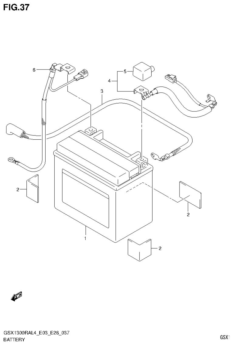 Suzuki GSX1300RAL4_E03_E28(9900B-30900) BATTERY (GSX1300RAL4 E03) parts diagram