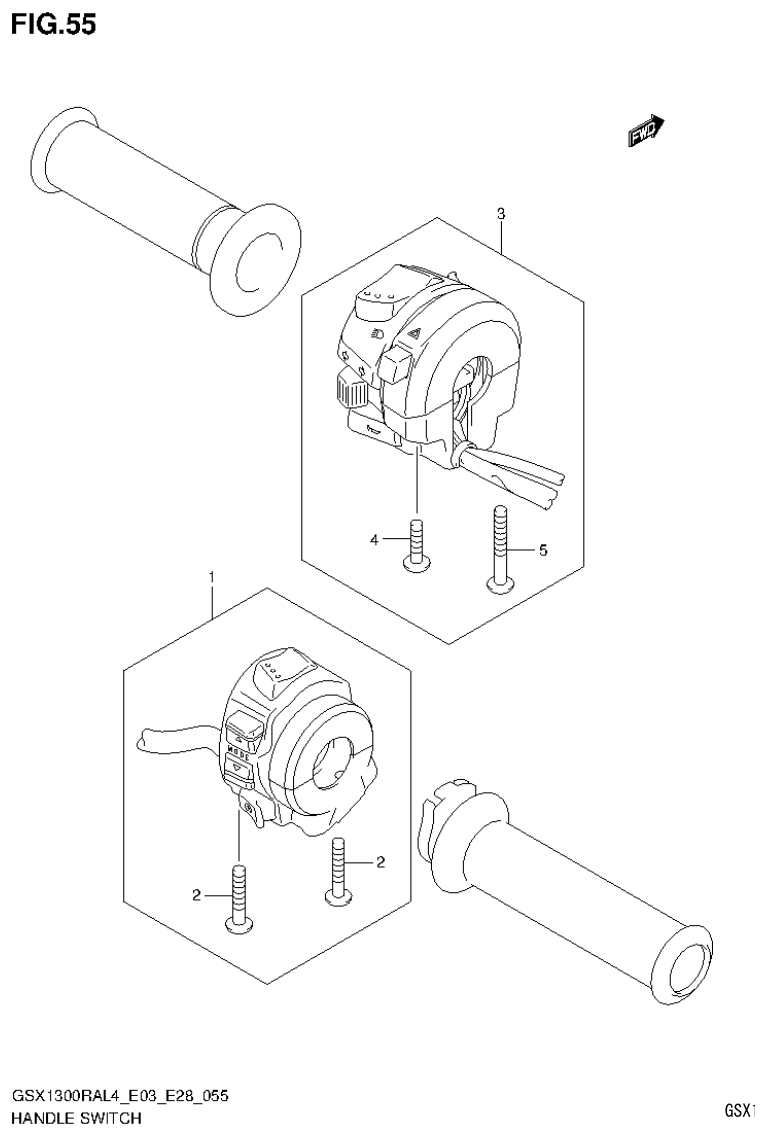 Suzuki GSX1300RAL4_E03_E28(9900B-30900) HANDLE SWITCH (GSX1300RAL4 E33) parts diagram