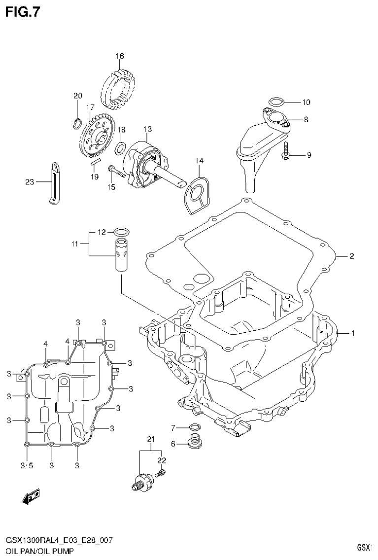 Suzuki GSX1300RAL4_E03_E28(9900B-30900) OIL PAN/OIL PUMP parts diagram