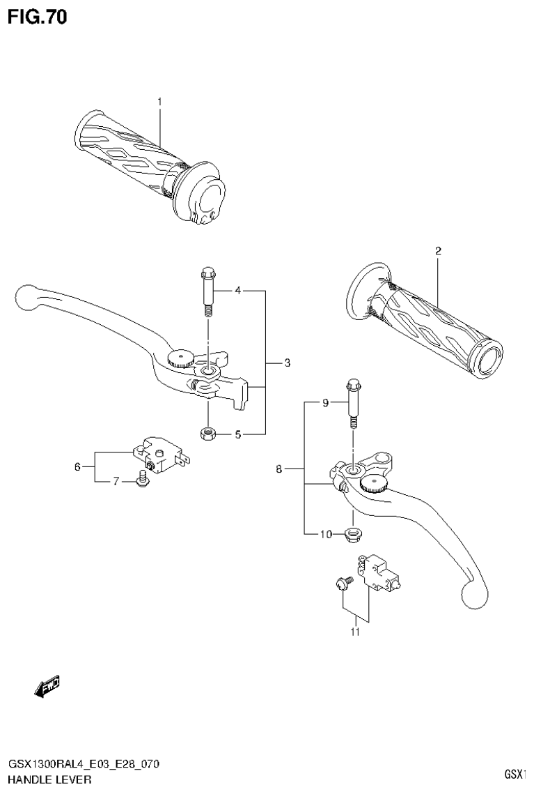 Suzuki GSX1300RAL4_E03_E28(9900B-30900) HANDLE LEVER parts diagram