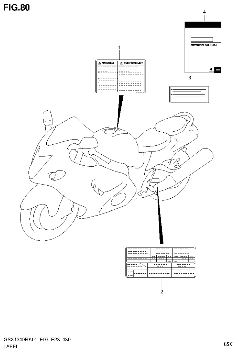 Suzuki GSX1300RAL4_E03_E28(9900B-30900) LABEL (GSX1300RAL4 E28) parts diagram