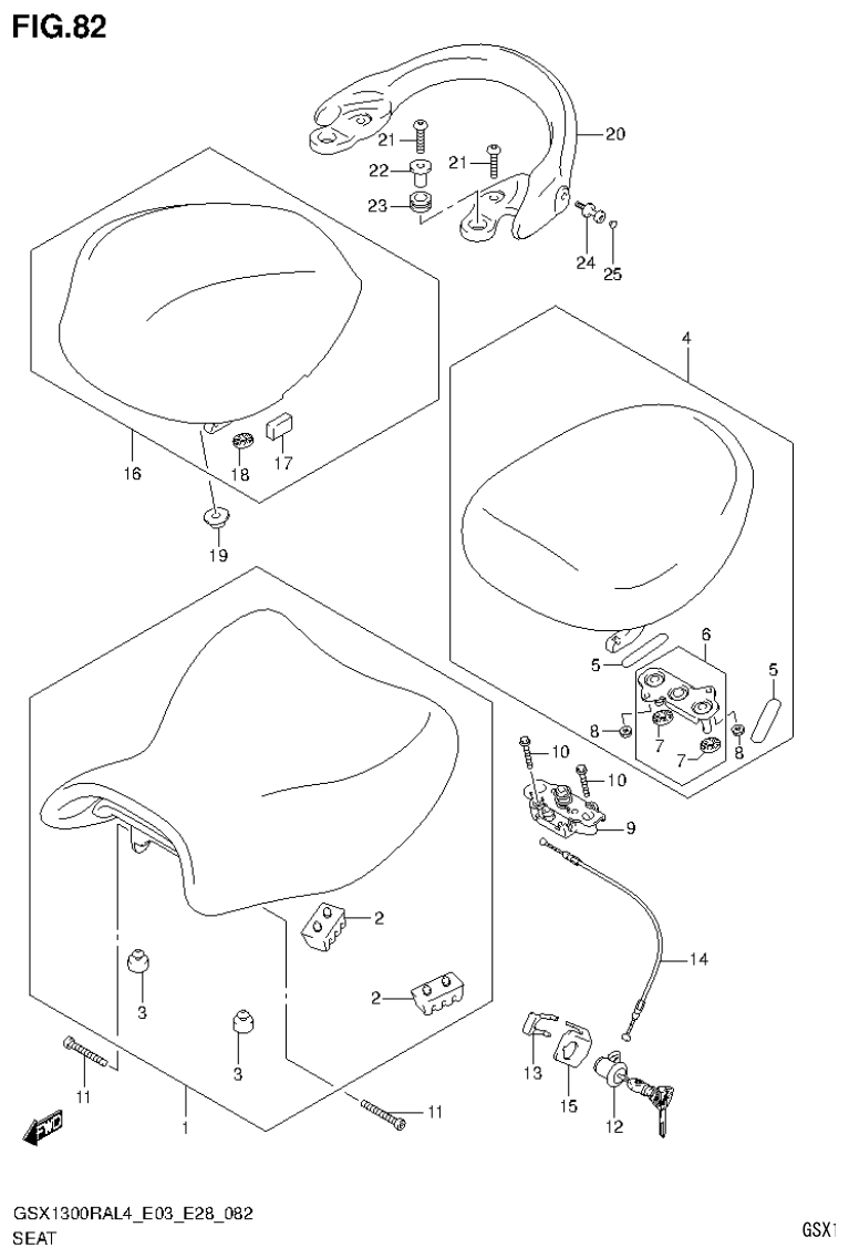 Suzuki GSX1300RAL4_E03_E28(9900B-30900) SEAT parts diagram