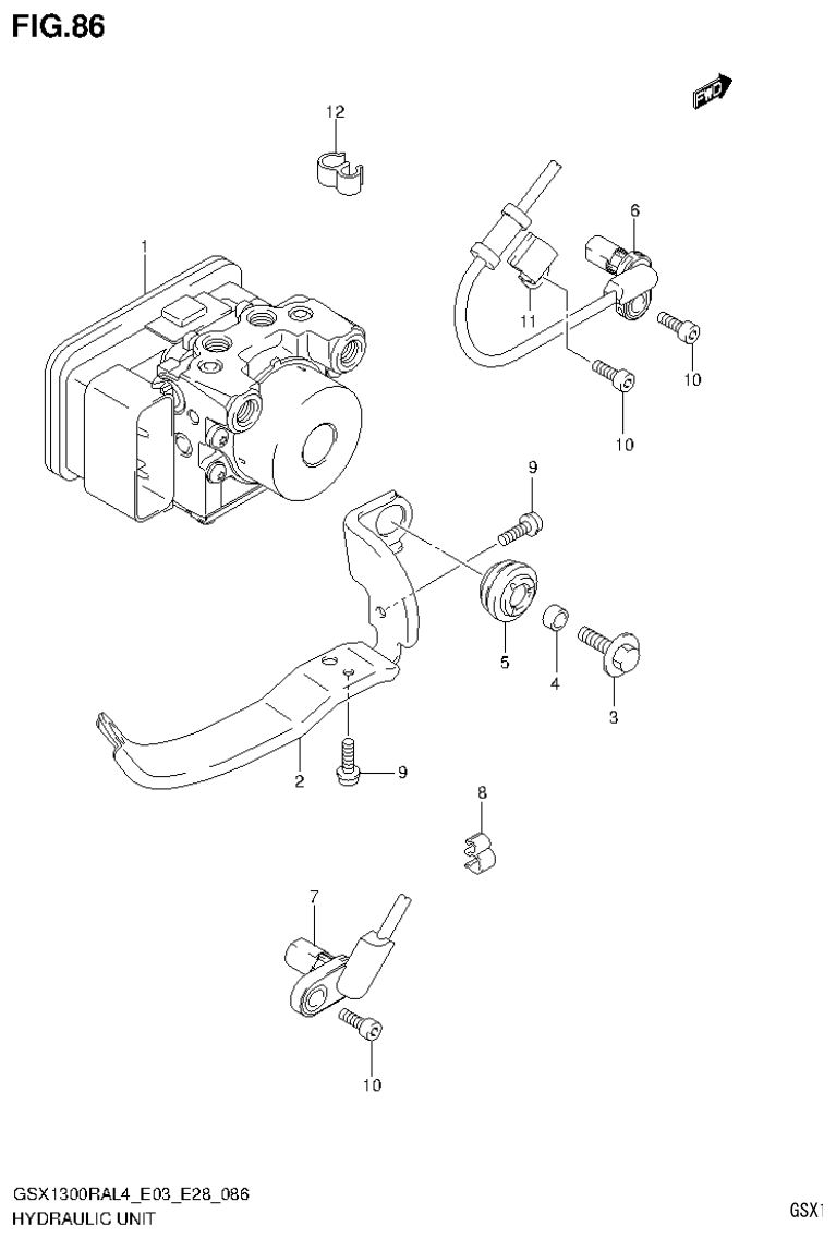 Suzuki GSX1300RAL4_E03_E28(9900B-30900) HYDRAULIC UNIT parts diagram