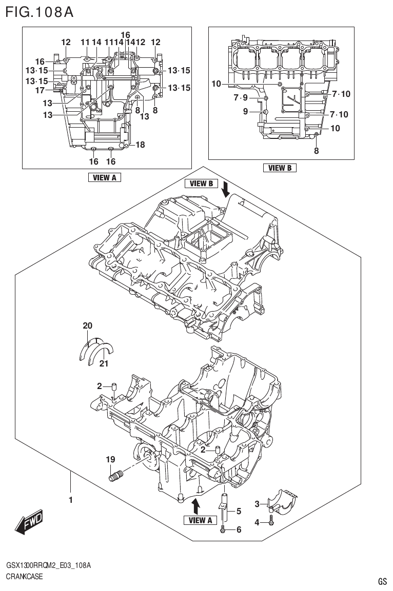 Suzuki GSX1300RRQM2_E03(9900B-31813-000)-1 CRANKCASE parts diagram