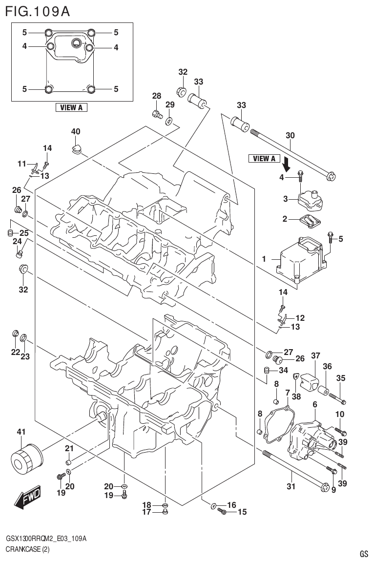Suzuki GSX1300RRQM2_E03(9900B-31813-000)-1 CRANKCASE (2) parts diagram