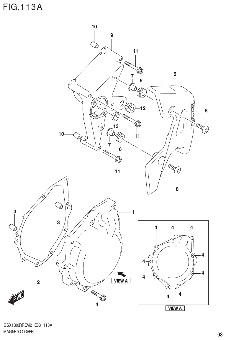 Suzuki GSX1300RRQM2_E03(9900B-31813-000)-1 MAGNETO COVER parts diagram