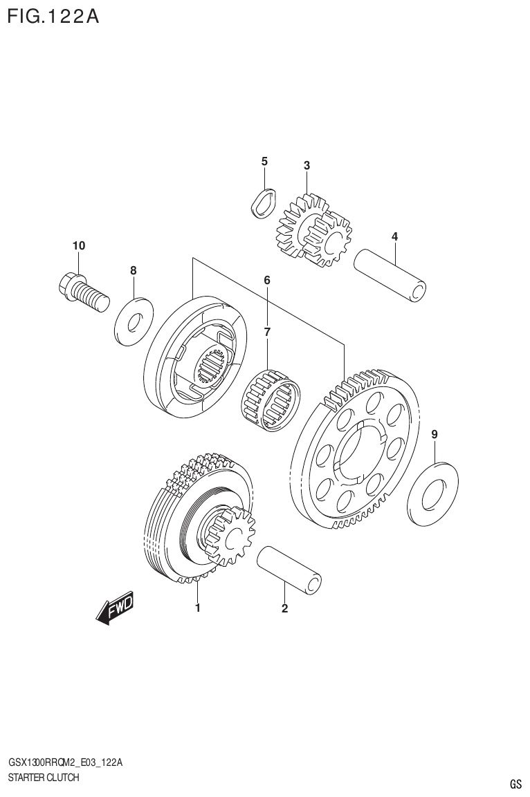 Suzuki GSX1300RRQM2_E03(9900B-31813-000)-1 STARTER CLUTCH parts diagram