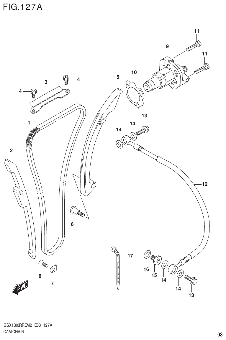 Suzuki GSX1300RRQM2_E03(9900B-31813-000)-1 CAM CHAIN parts diagram