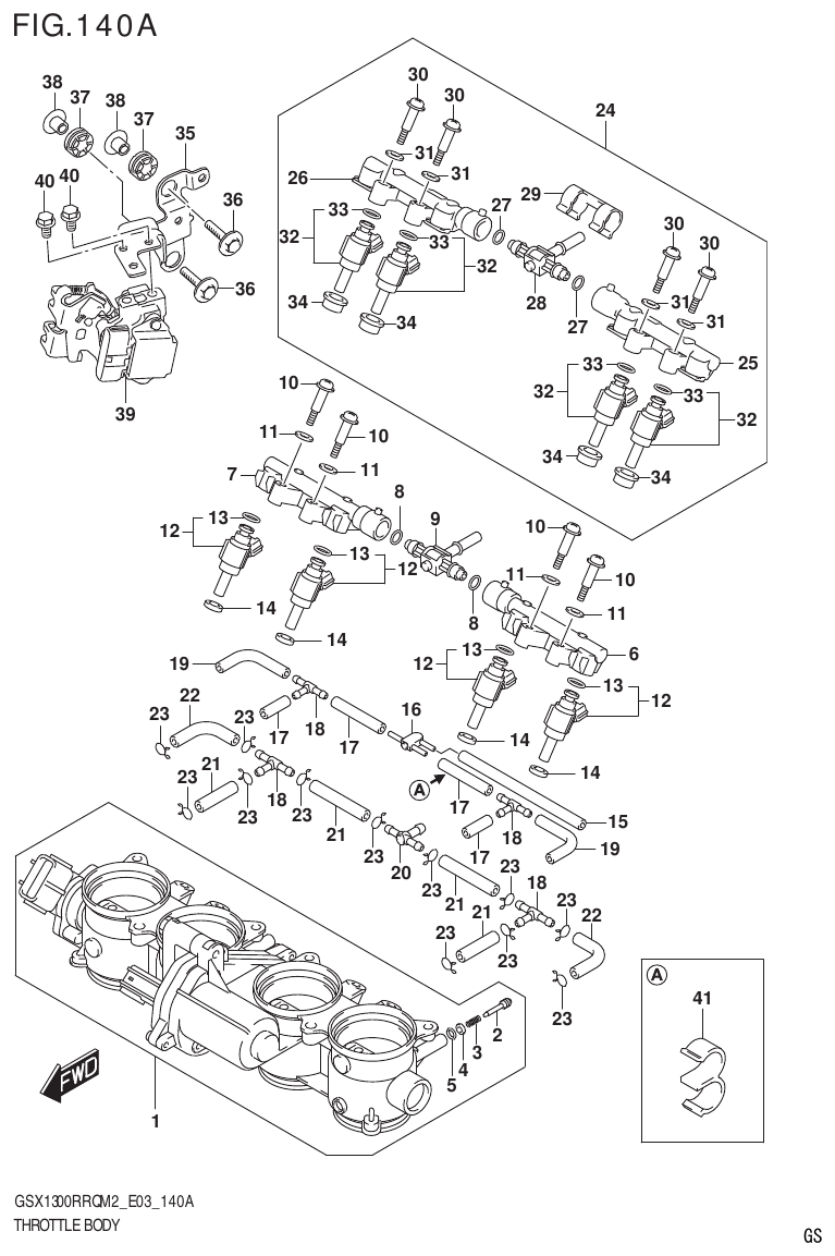 Suzuki GSX1300RRQM2_E03(9900B-31813-000)-1 THROTTLE BODY (E33) parts diagram