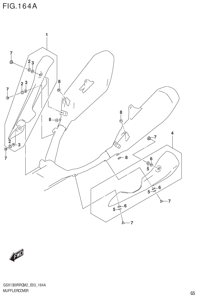 Suzuki GSX1300RRQM2_E03(9900B-31813-000)-1 MUFFLER COVER parts diagram