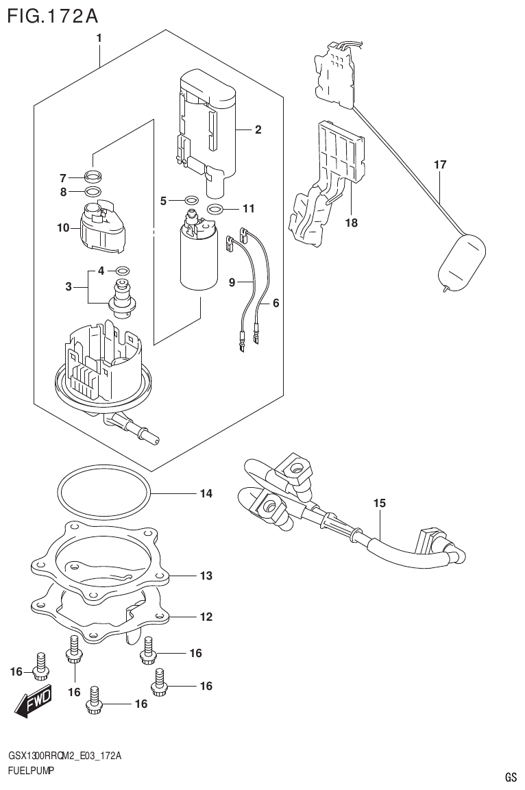 Suzuki GSX1300RRQM2_E03(9900B-31813-000)-1 FUEL PUMP parts diagram