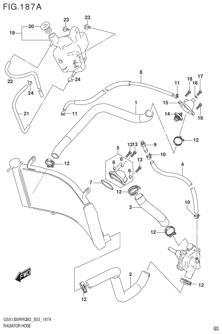 Suzuki GSX1300RRQM2_E03(9900B-31813-000)-1 RADIATOR HOSE parts diagram
