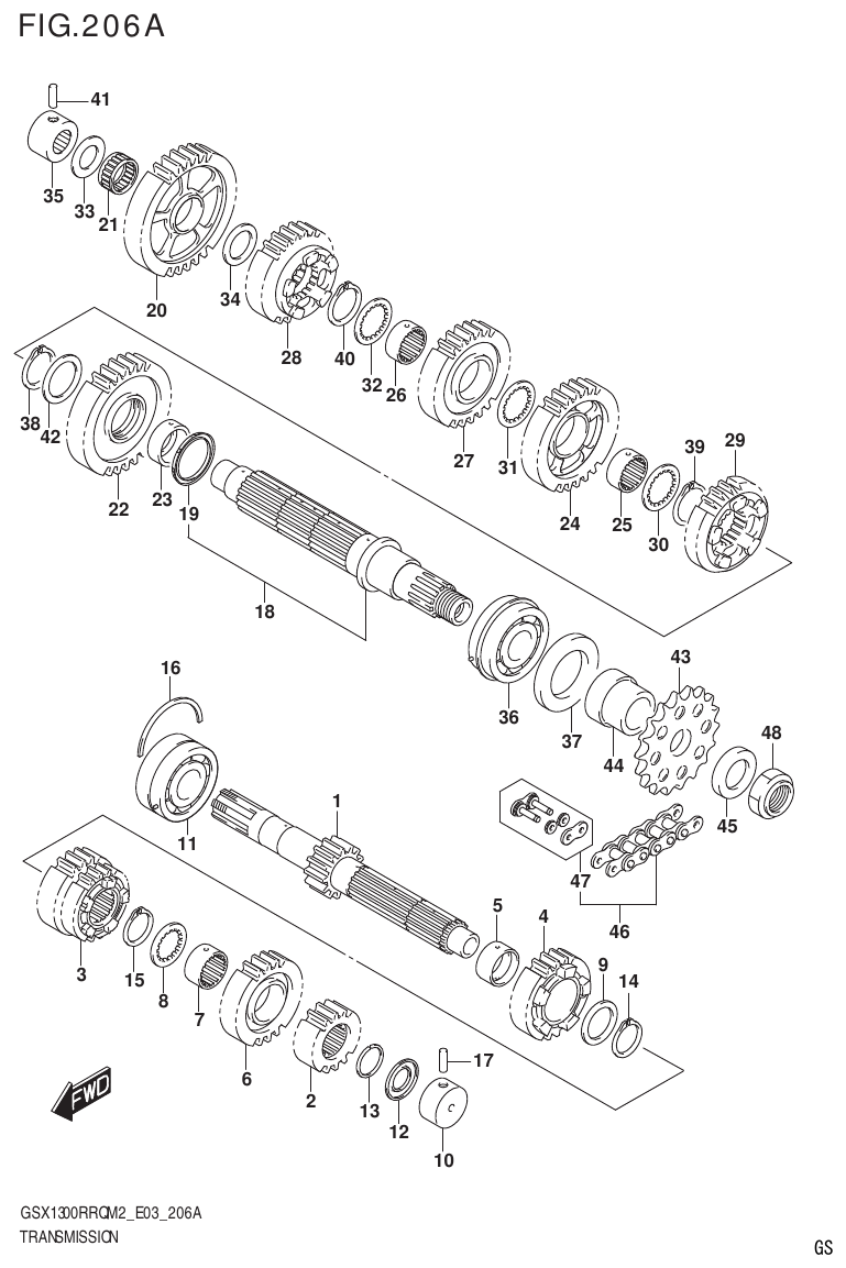 Suzuki GSX1300RRQM2_E03(9900B-31813-000)-1 TRANSMISSION parts diagram