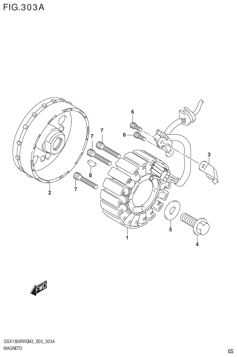 Suzuki GSX1300RRQM2_E03(9900B-31813-000)-1 MAGNETO parts diagram