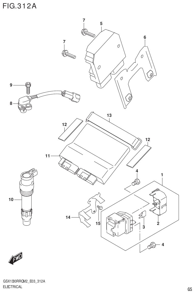 Suzuki GSX1300RRQM2_E03(9900B-31813-000)-1 ELECTRICAL parts diagram