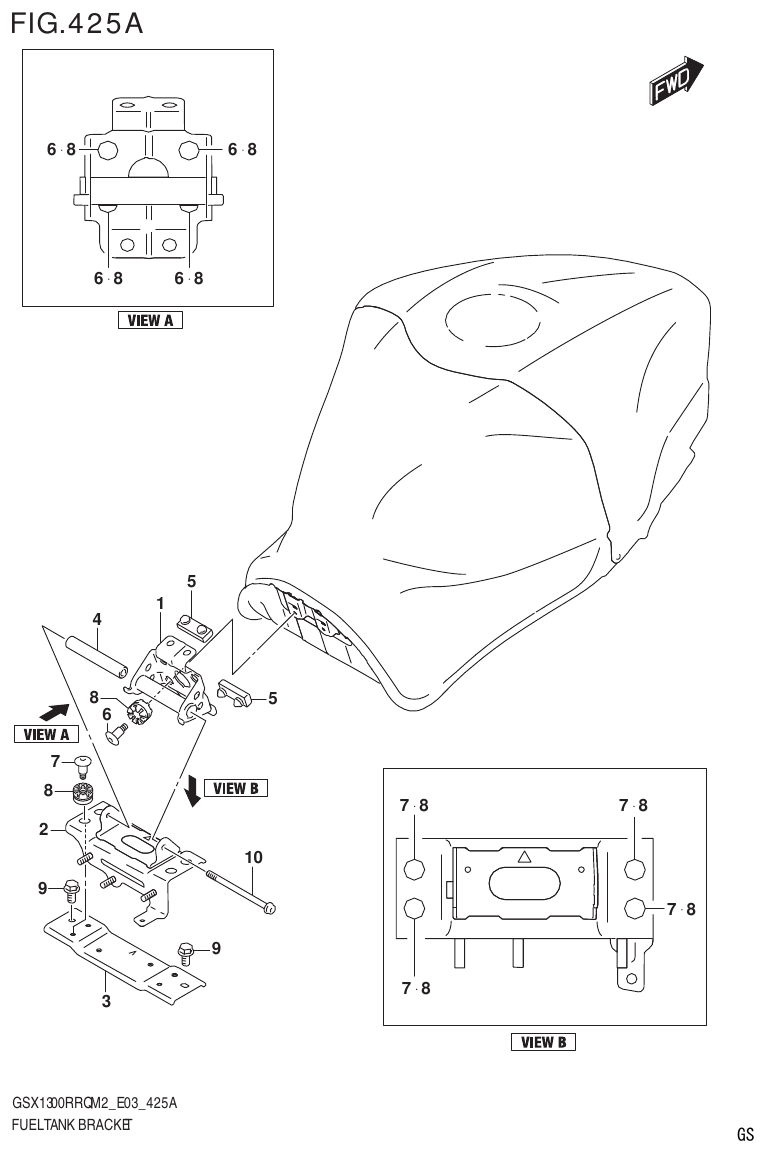 Suzuki GSX1300RRQM2_E03(9900B-31813-000)-1 FUEL TANK BRACKET parts diagram