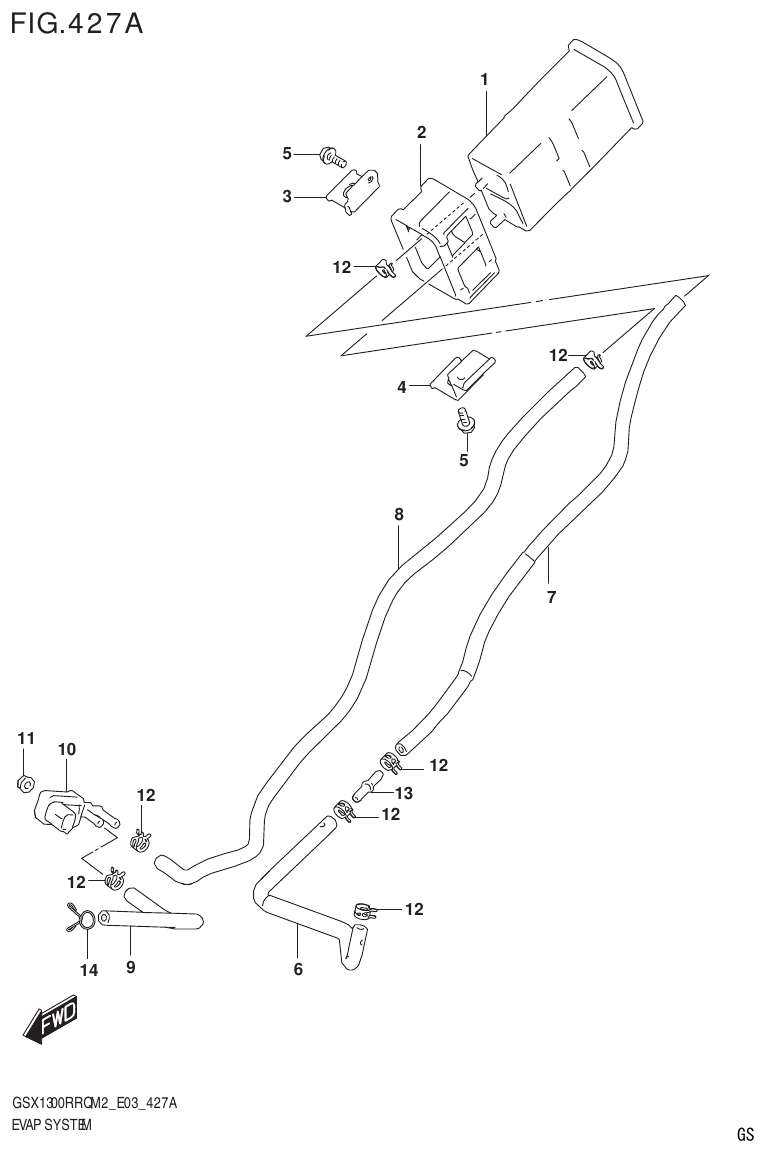 Suzuki GSX1300RRQM2_E03(9900B-31813-000)-1 EVAP SYSTEM (E33) parts diagram
