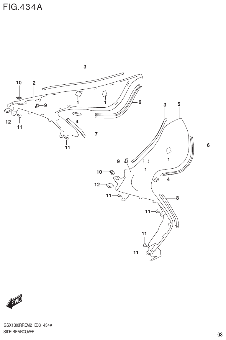 Suzuki GSX1300RRQM2_E03(9900B-31813-000)-1 SIDE REAR COVER parts diagram