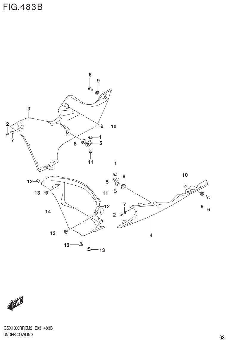 Suzuki GSX1300RRQM2_E03(9900B-31813-000)-1 UNDER COWLING (GSX1300RRQZ) parts diagram