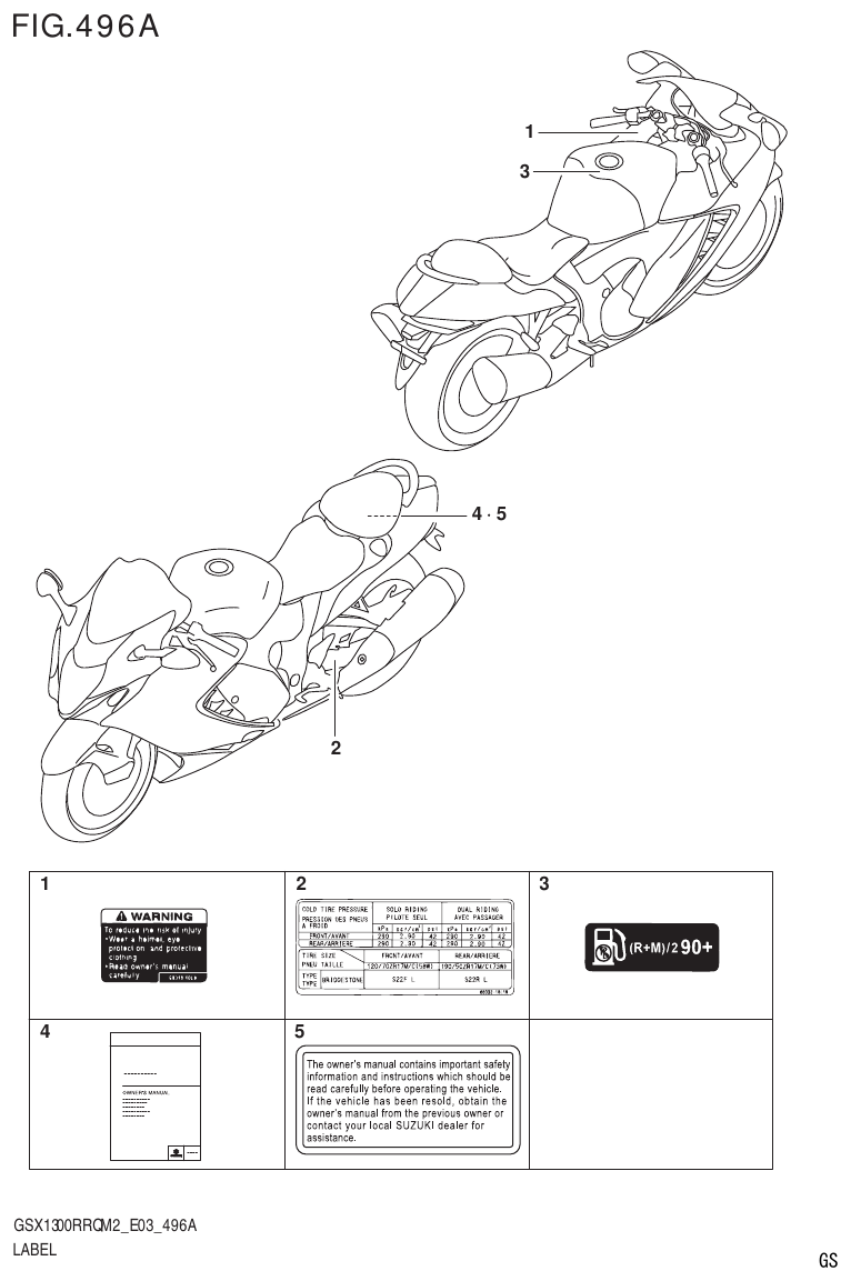 Suzuki GSX1300RRQM2_E03(9900B-31813-000)-1 LABEL (E03) parts diagram