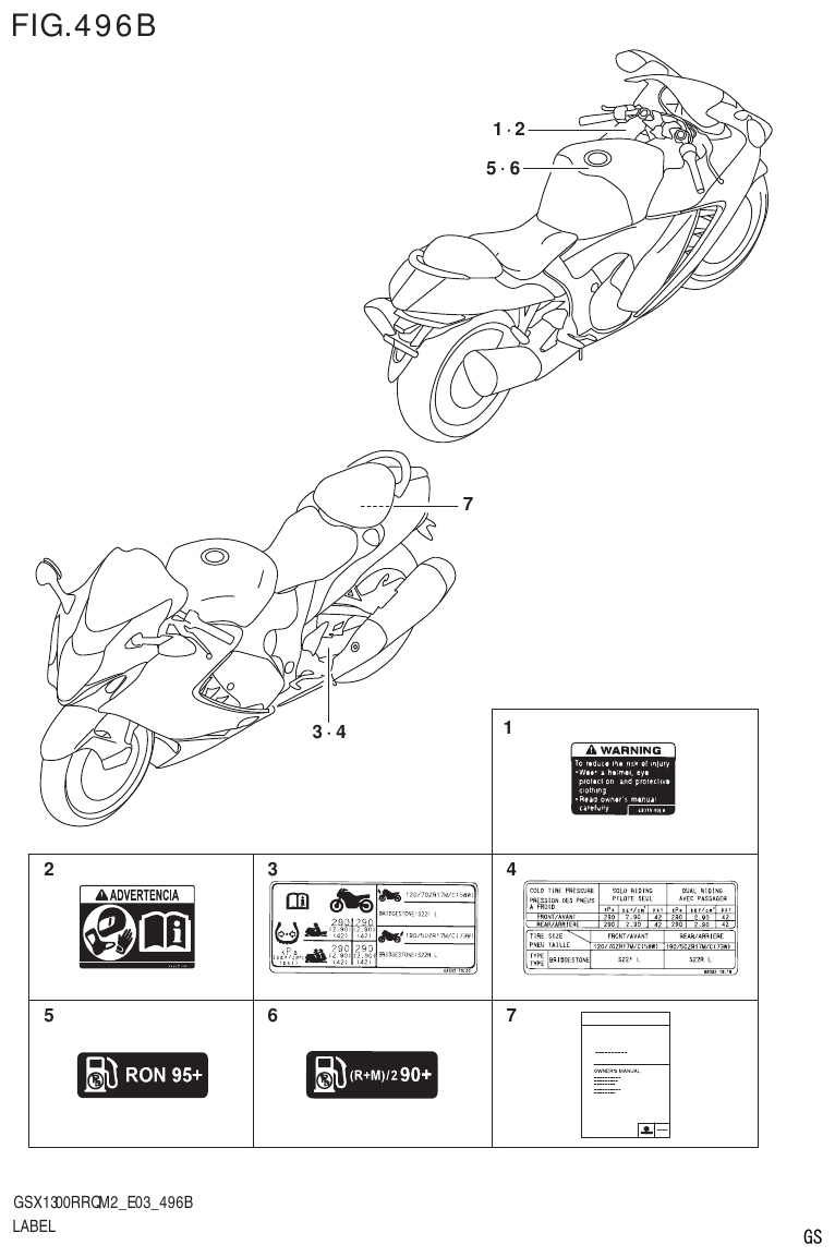 Suzuki GSX1300RRQM2_E03(9900B-31813-000)-1 LABEL (E28) parts diagram