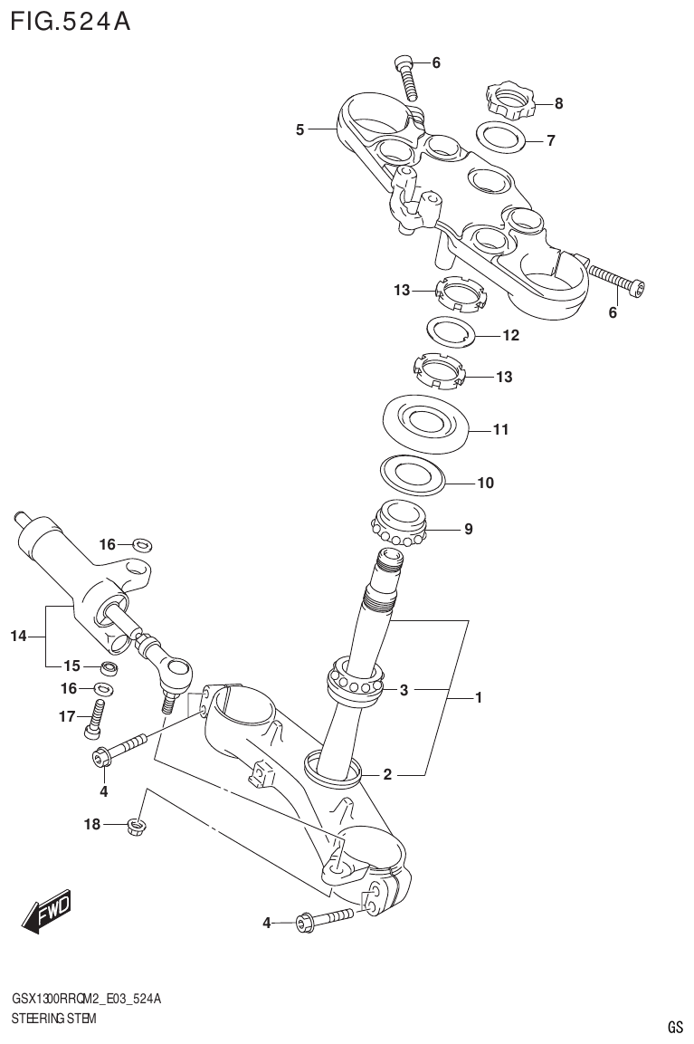 Suzuki GSX1300RRQM2_E03(9900B-31813-000)-1 STEERING STEM parts diagram