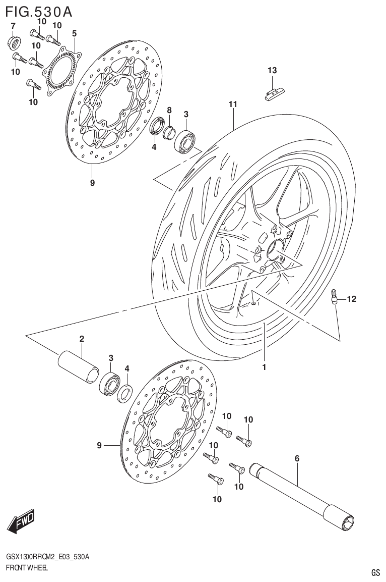 Suzuki GSX1300RRQM2_E03(9900B-31813-000)-1 FRONT WHEEL parts diagram