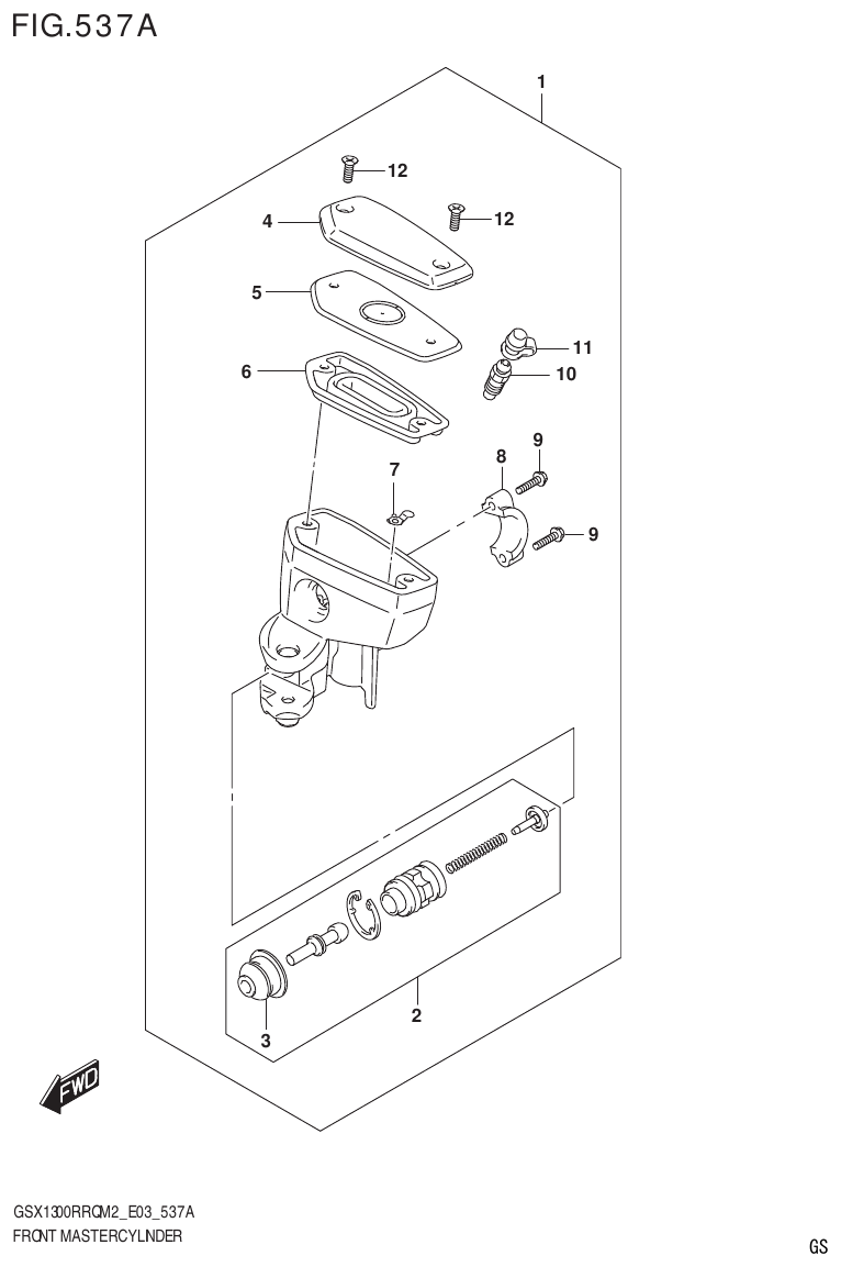 Suzuki GSX1300RRQM2_E03(9900B-31813-000)-1 FRONT MASTER CYLINDER parts diagram