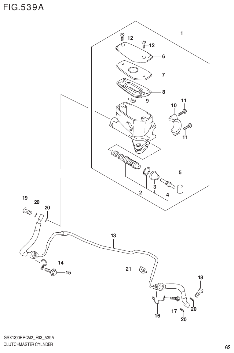 Suzuki GSX1300RRQM2_E03(9900B-31813-000)-1 CLUTCH MASTER CYLINDER parts diagram