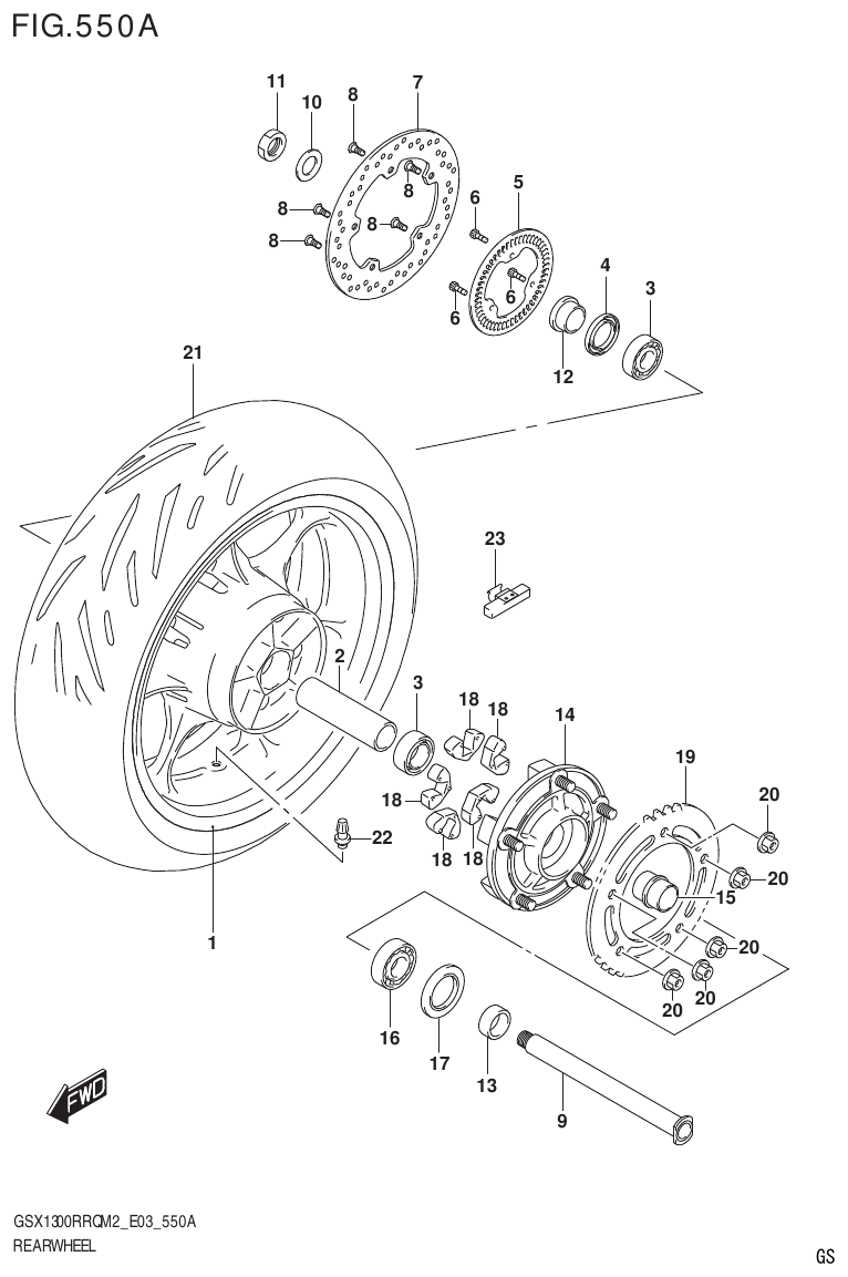 Suzuki GSX1300RRQM2_E03(9900B-31813-000)-1 REAR WHEEL parts diagram