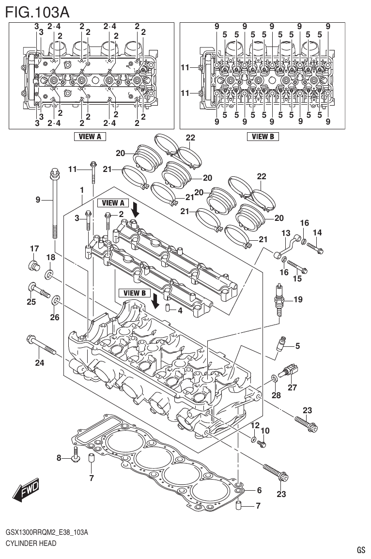Suzuki GSX1300RRQM2_E38(9900B-31885-000) CYLINDER HEAD parts diagram