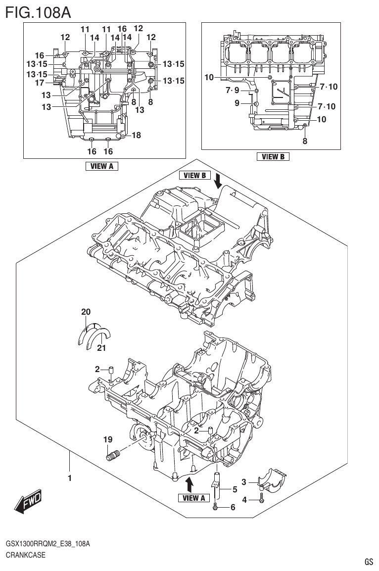 Suzuki GSX1300RRQM2_E38(9900B-31885-000) CRANKCASE parts diagram