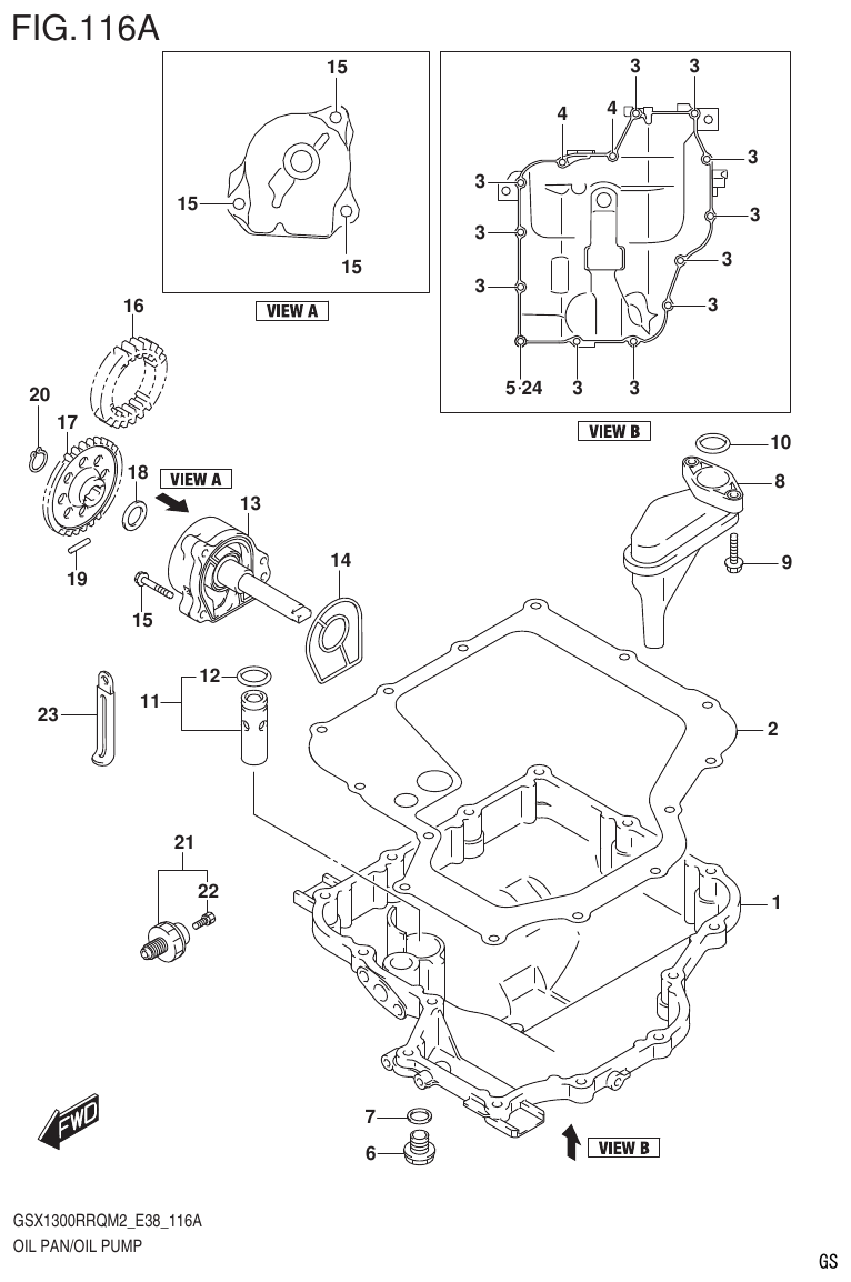 Suzuki GSX1300RRQM2_E38(9900B-31885-000) OIL PAN/OIL PUMP parts diagram