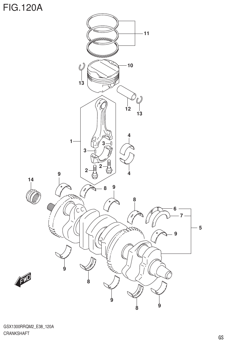 Suzuki GSX1300RRQM2_E38(9900B-31885-000) CRANKSHAFT parts diagram