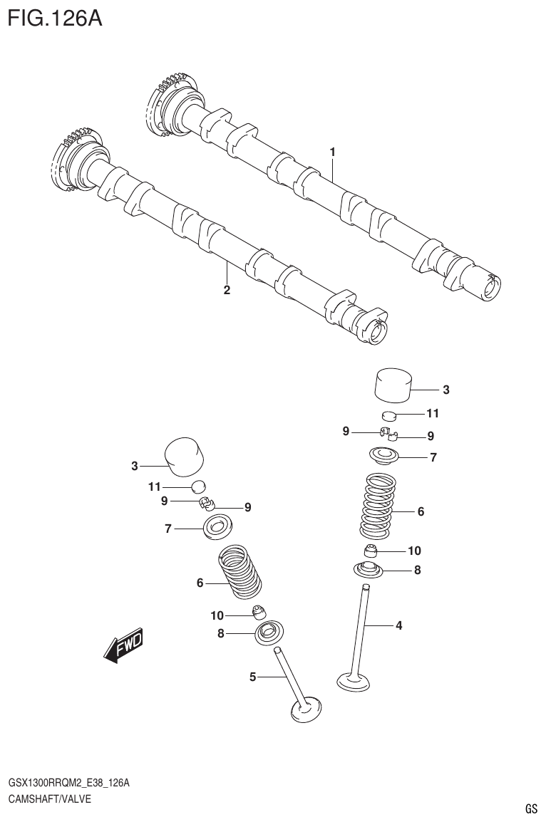 Suzuki GSX1300RRQM2_E38(9900B-31885-000) CAMSHAFT/VALVE parts diagram