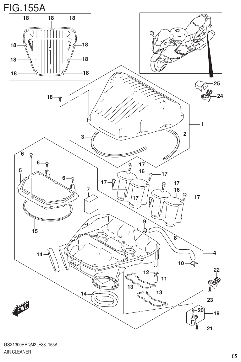 Suzuki GSX1300RRQM2_E38(9900B-31885-000) AIR CLEANER parts diagram