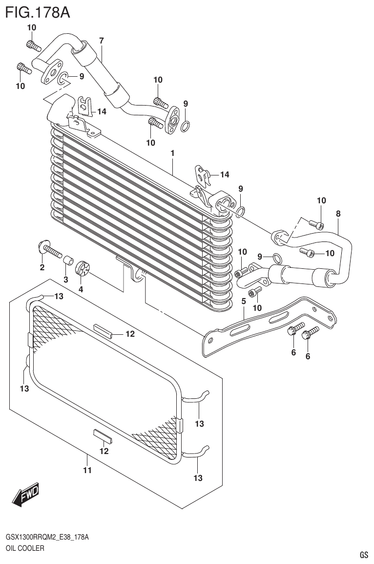 Suzuki GSX1300RRQM2_E38(9900B-31885-000) OIL COOLER parts diagram