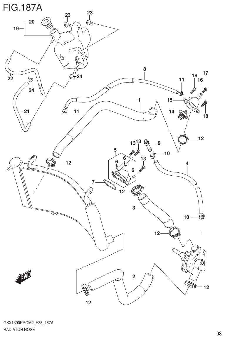 Suzuki GSX1300RRQM2_E38(9900B-31885-000) RADIATOR HOSE parts diagram
