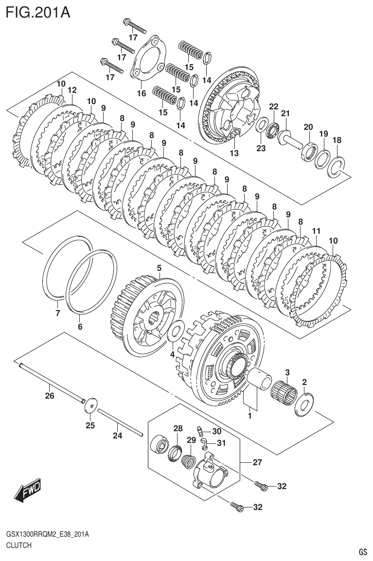 Suzuki GSX1300RRQM2_E38(9900B-31885-000) CLUTCH parts diagram