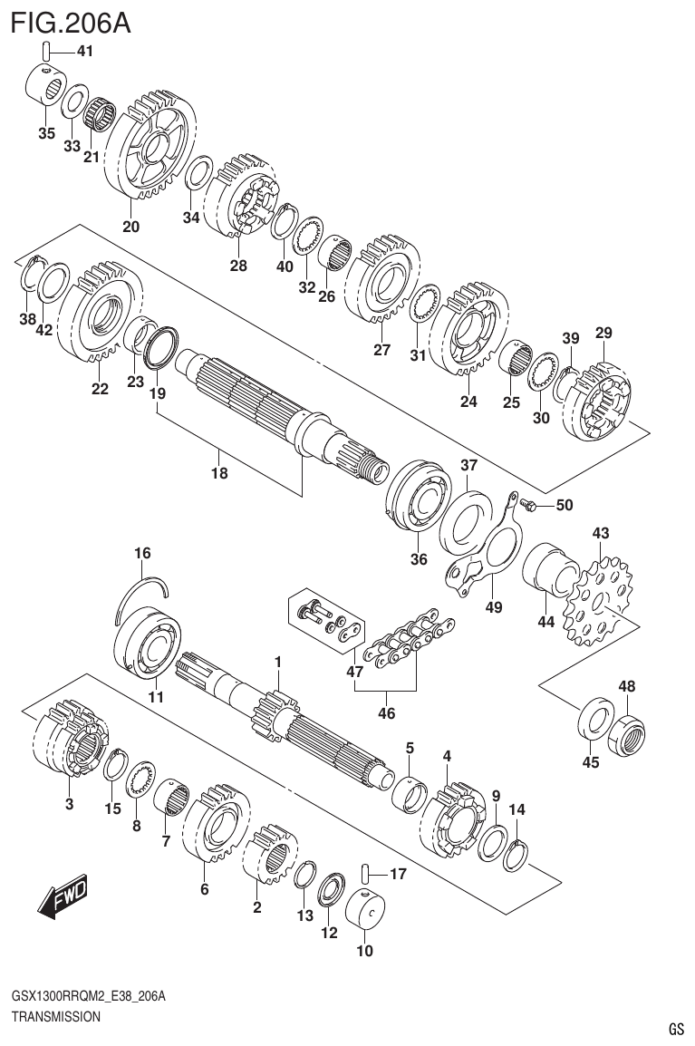 Suzuki GSX1300RRQM2_E38(9900B-31885-000) TRANSMISSION parts diagram